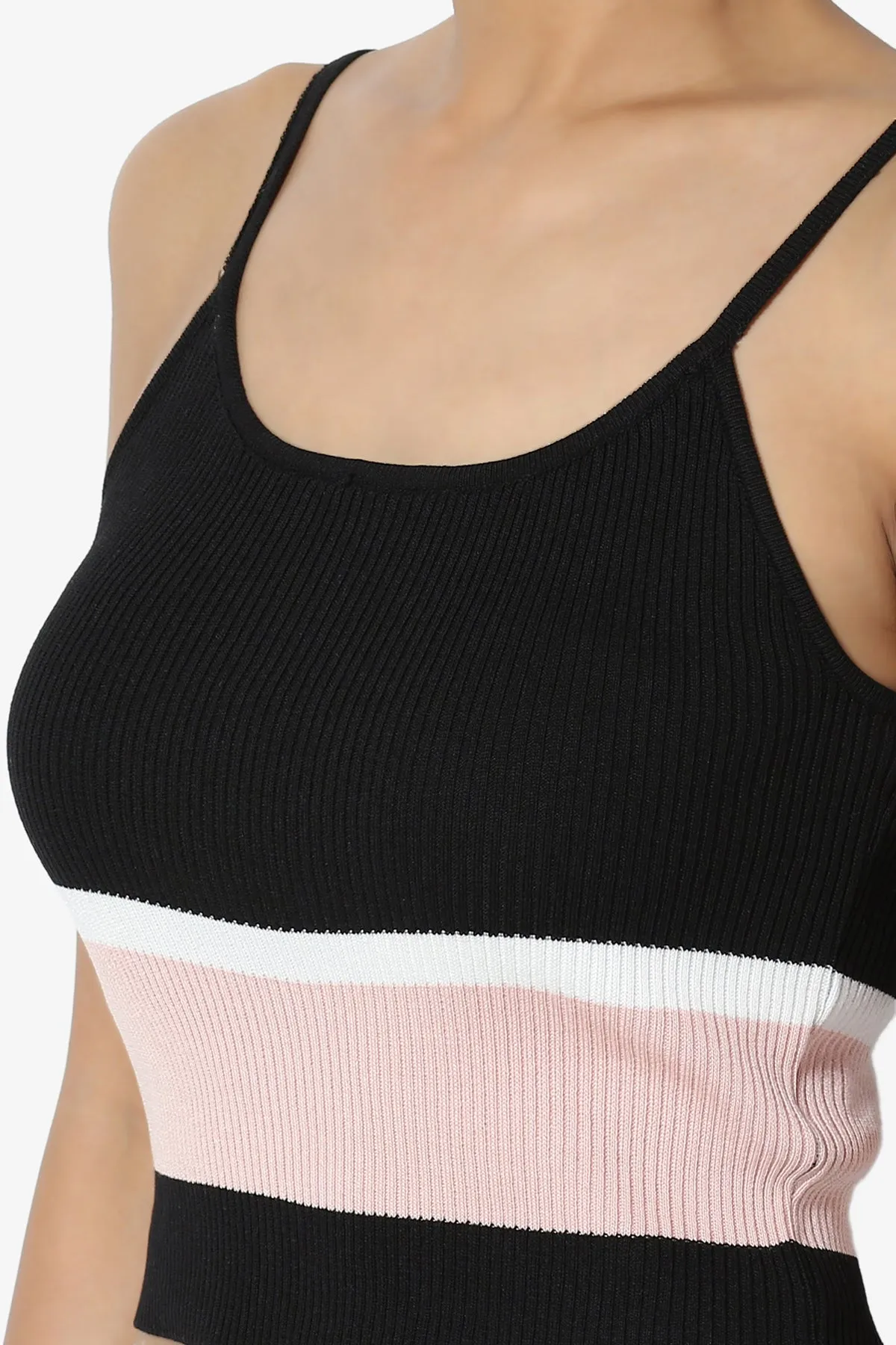 Lissandra Colorblock Rib Crop Cami