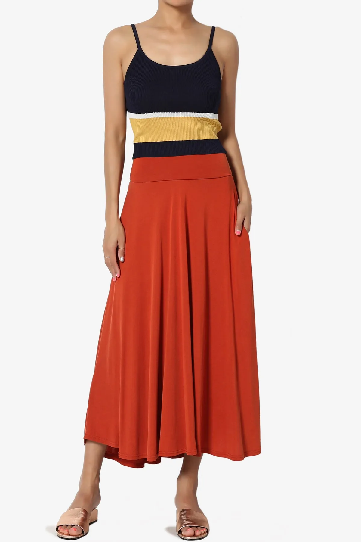 Lissandra Colorblock Rib Crop Cami