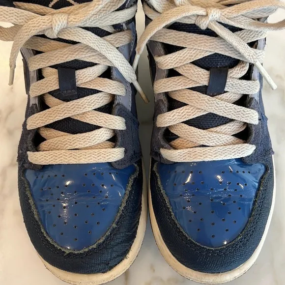 Little Kids Air Jordan 1 Mid SE Craft - Obsidian White Fr Blue - size 1Y w box