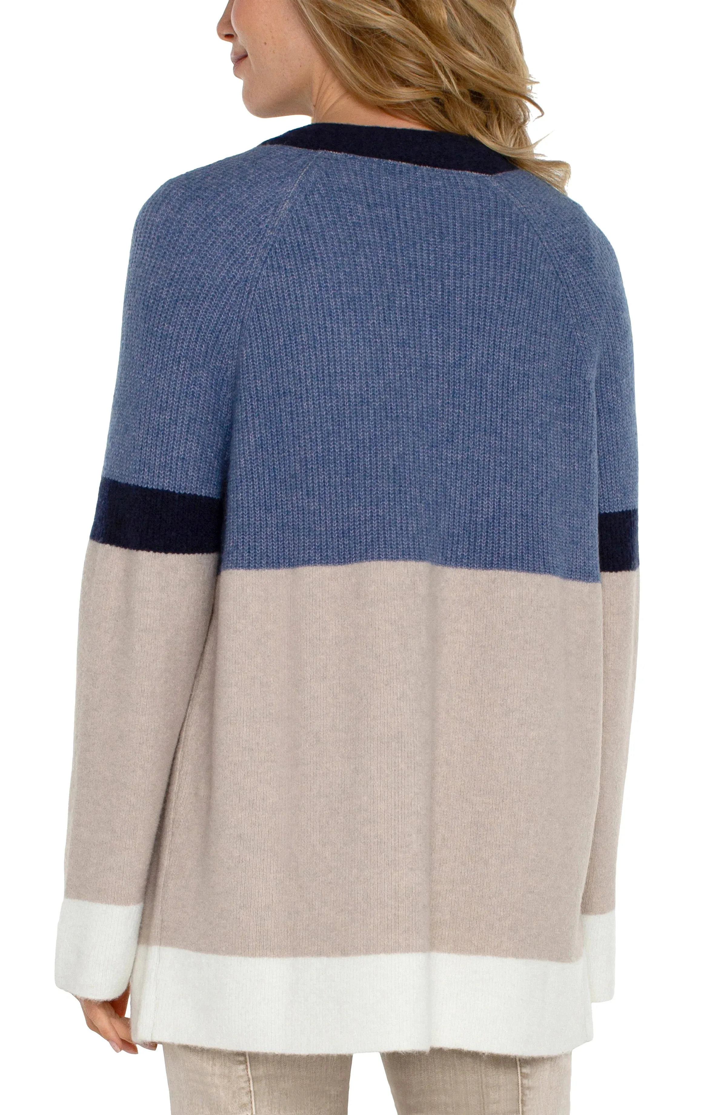 Liverpool Open Front Color Block Cardigan