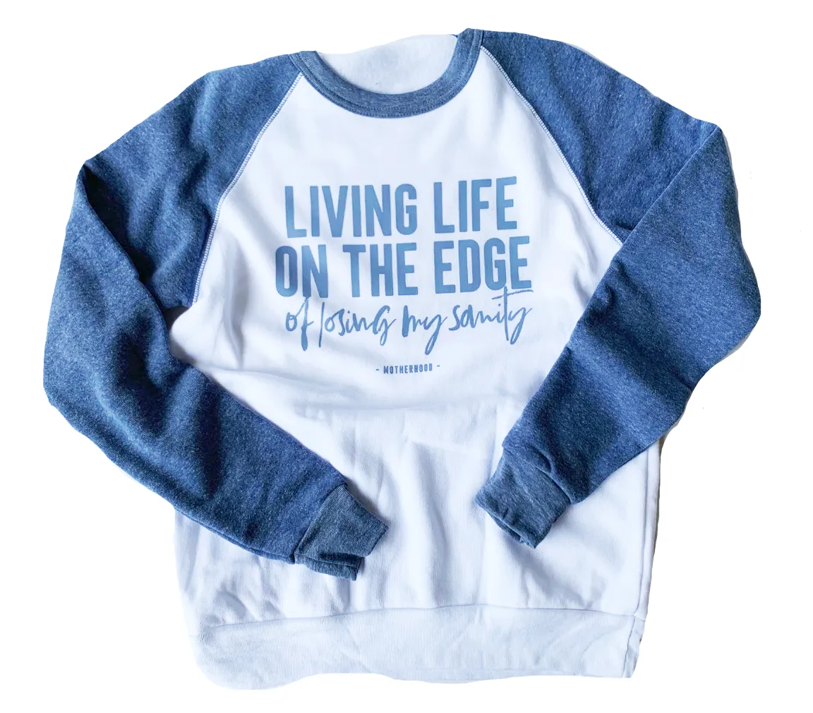 Living Life On The Edge Unisex Crewneck Sweatshirt (Eco Pacific   Chambray)