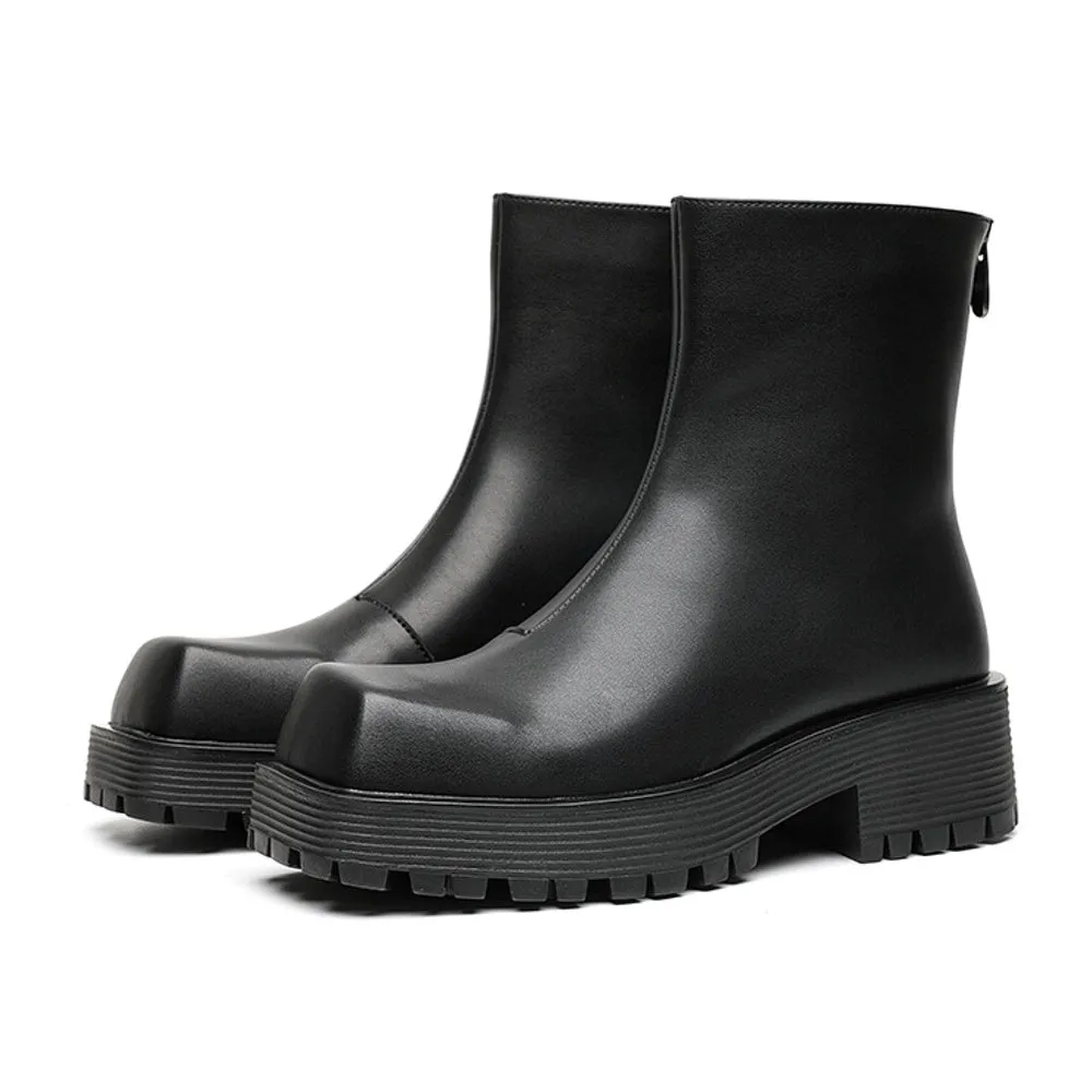 Luxury High Top Shoes with Thick Soled Platform for Men's Boots