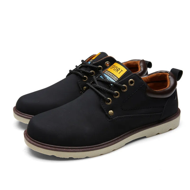 Man Autumn Winter Shoes Leather Men Ankle Boot Fashion Casual Shoe Lace-up Round Toe Safety Work Martin Boots