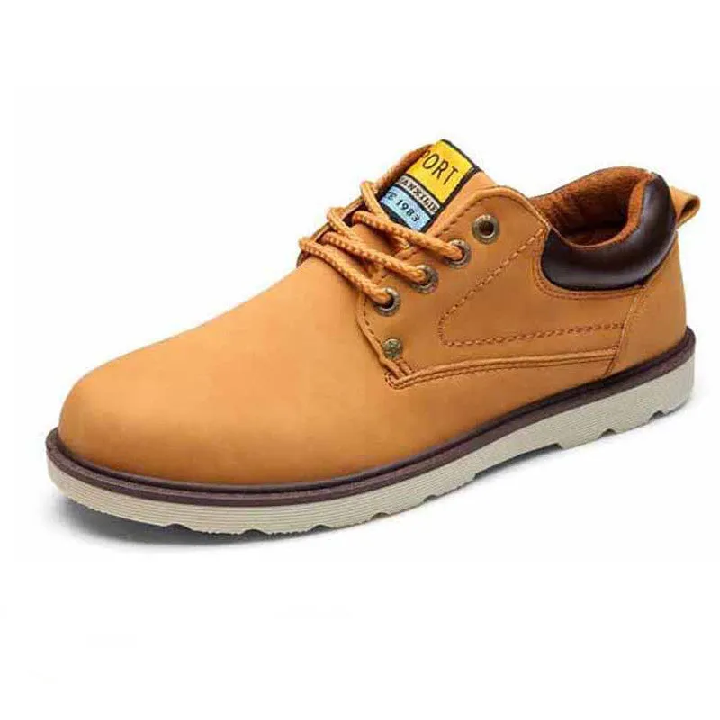 Man Autumn Winter Shoes Leather Men Ankle Boot Fashion Casual Shoe Lace-up Round Toe Safety Work Martin Boots