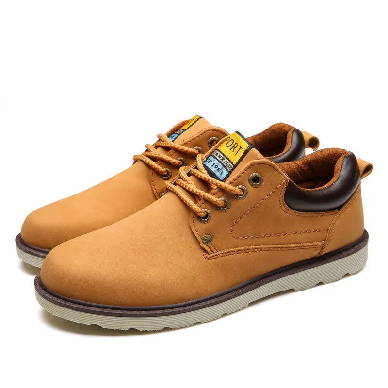 Man Autumn Winter Shoes Leather Men Ankle Boot Fashion Casual Shoe Lace-up Round Toe Safety Work Martin Boots