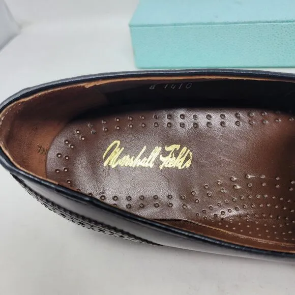 Marshall Field's Mens Wingtip Cordovan Tassel Loafers Italy Sz 9 D Vintage 99%