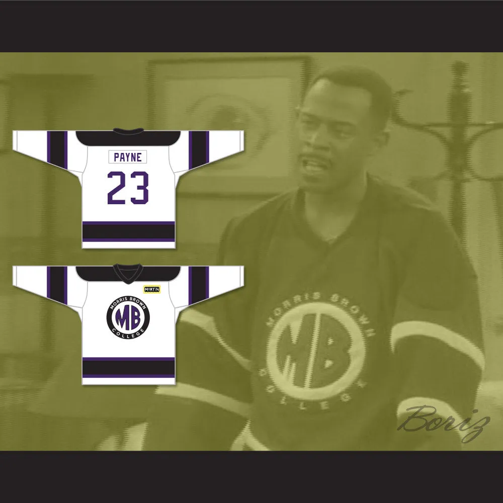 Martin Lawrence Martin Payne 23 Morris Brown College White Hockey Jersey with Patch