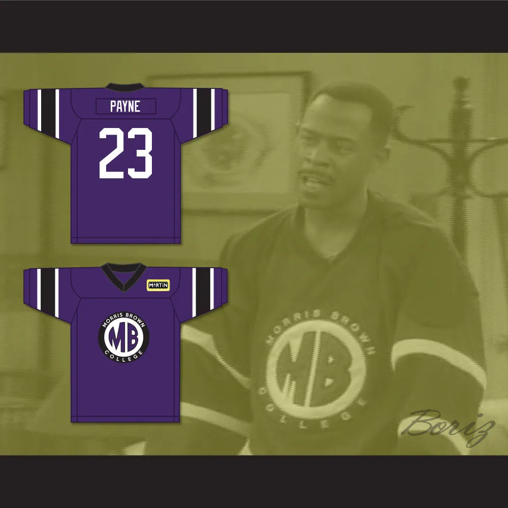 Martin Payne 23 Morris Brown College Purple Football Jersey with Martin Patch