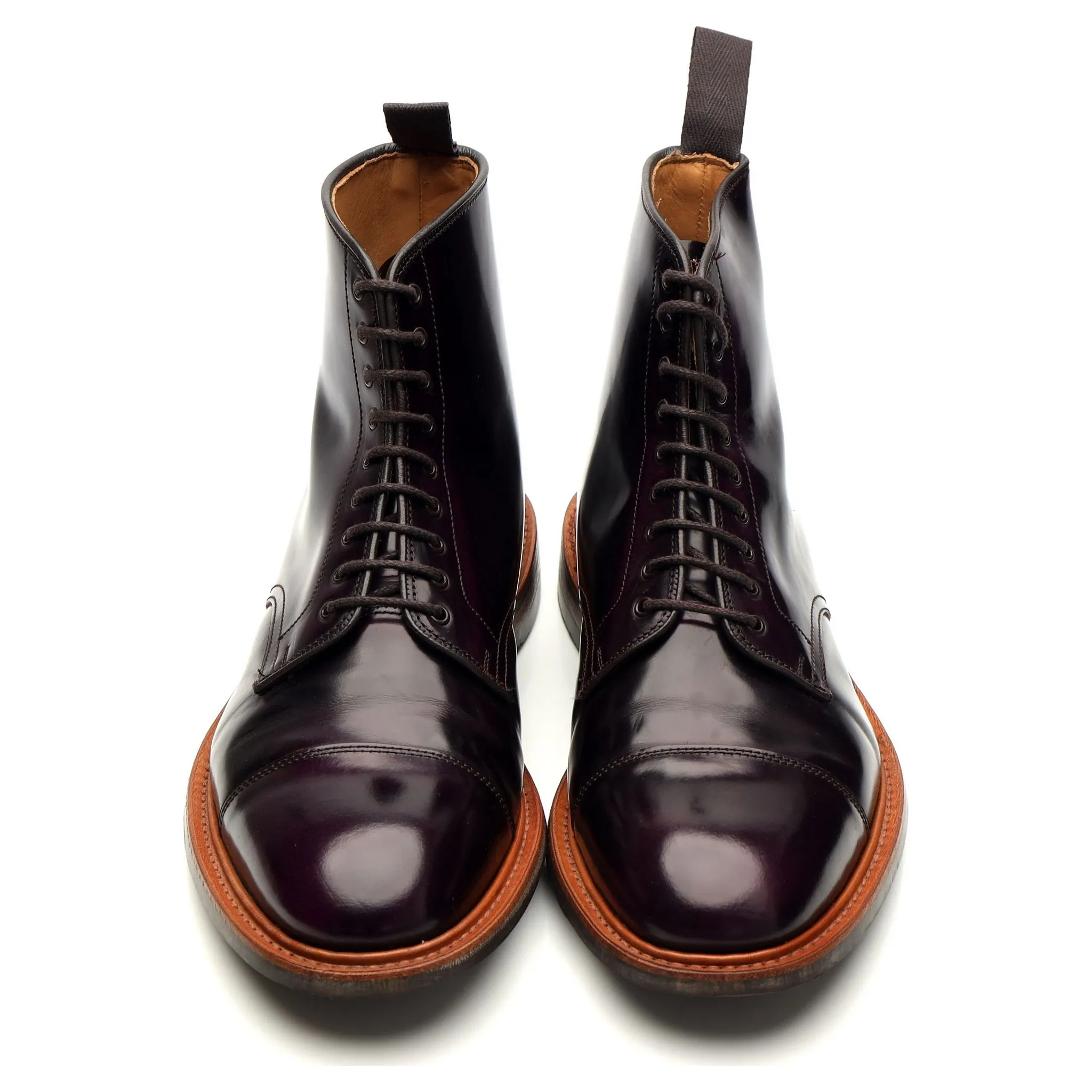 'Mawsley' Burgundy Leather Boots UK 10.5