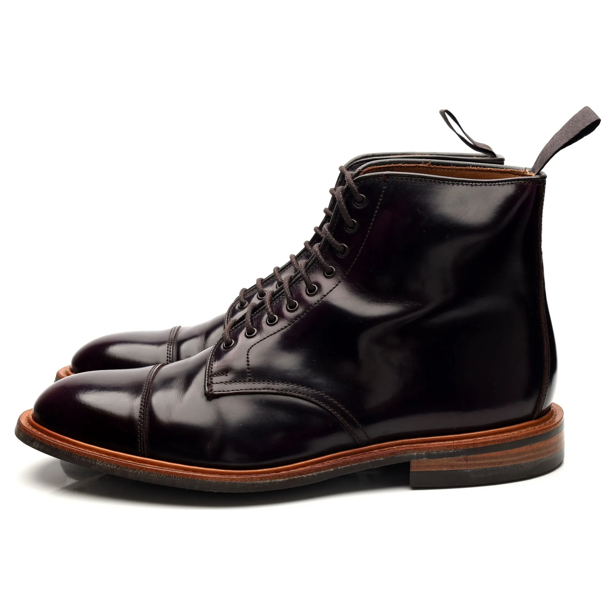 'Mawsley' Burgundy Leather Boots UK 10.5