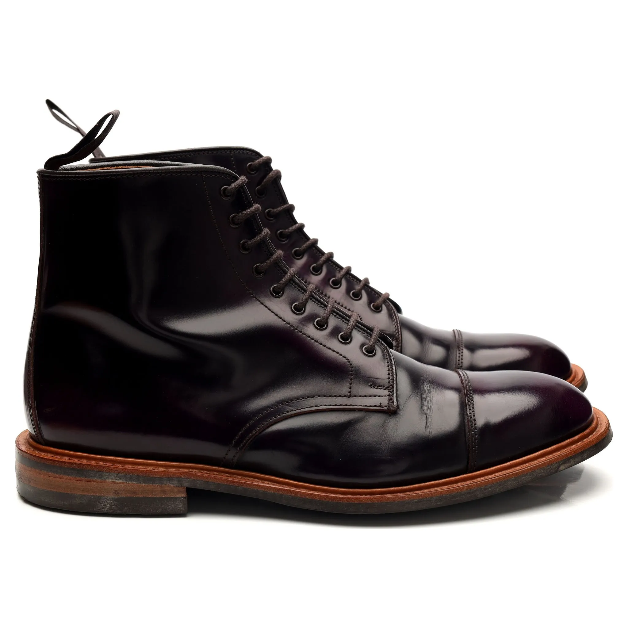 'Mawsley' Burgundy Leather Boots UK 10.5