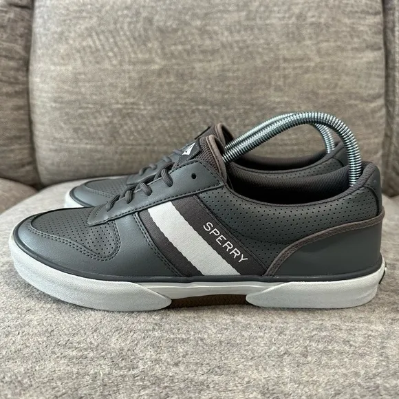 Men’s SPERRY Halyard Retro Lace Up Gray Sneakers Size 10.