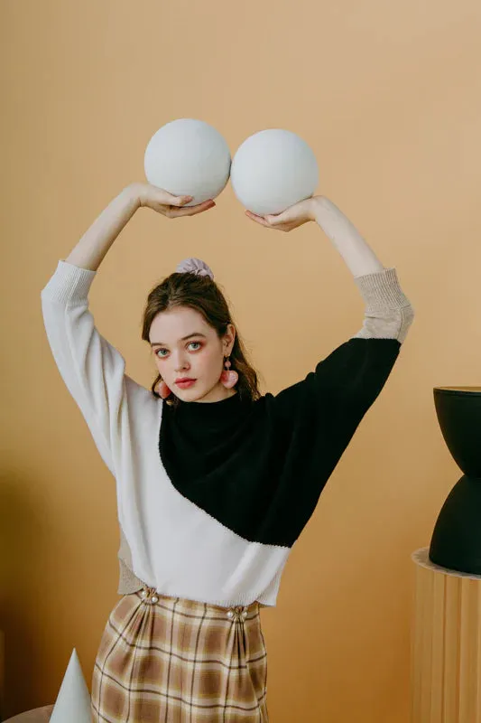 Meredith Wool Sweater - Black & White