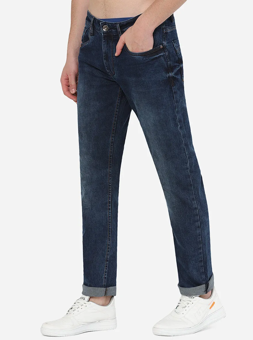 Mid Blue Washed Slim Fit Jeans | JadeBlue