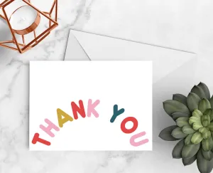 Modern Colorblock Thank You Cards
