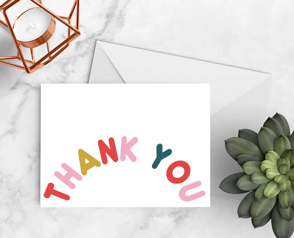 Modern Colorblock Thank You Cards