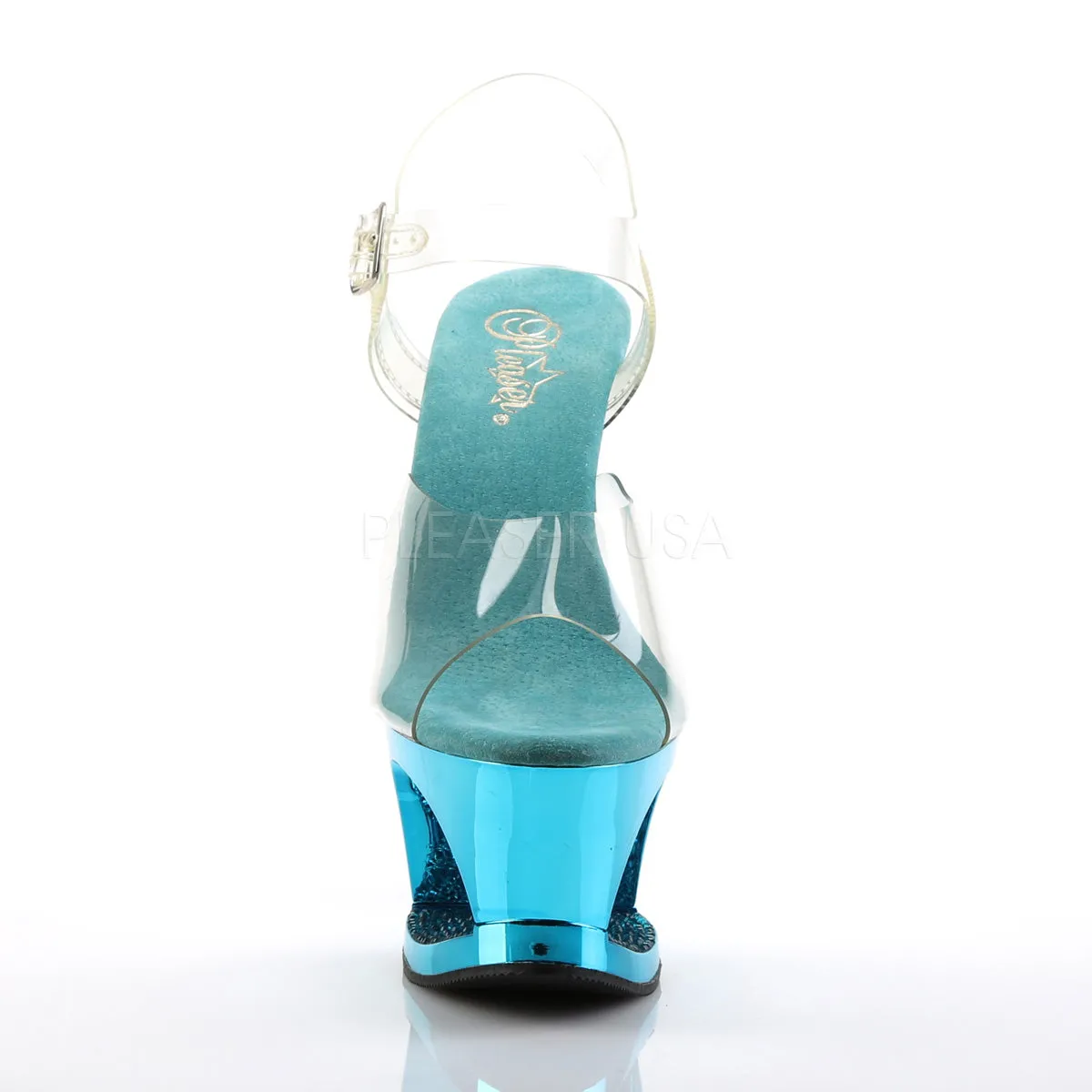 MOON-708DMCH  Clear/Turquoise Chrome