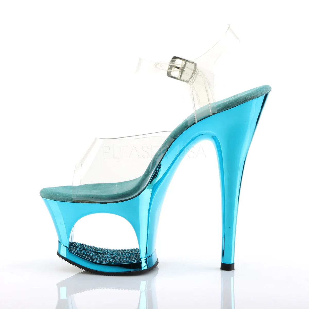 MOON-708DMCH  Clear/Turquoise Chrome