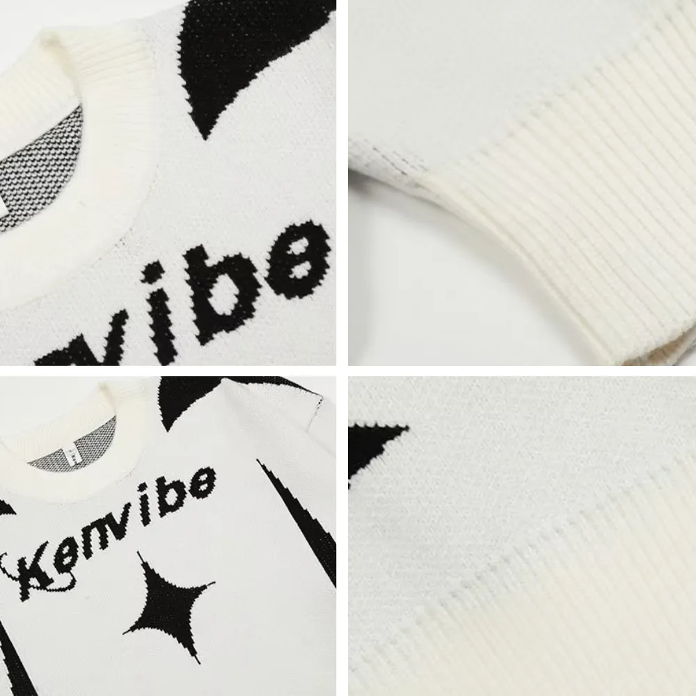 Motorcycle Colorblock Star Sweater