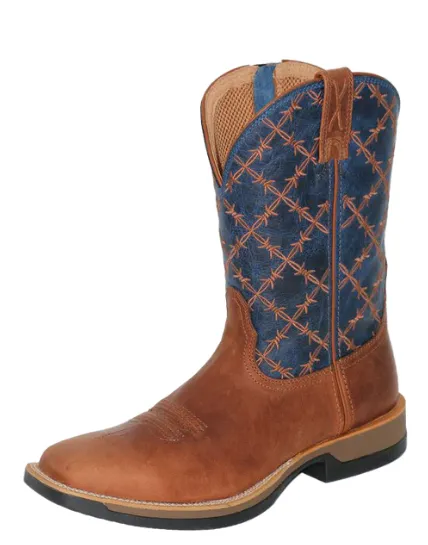 MXW0009 TWISTED X MEN'S 11" SADDLE & TRUE BLUE TECH X ZIPPER BOOT