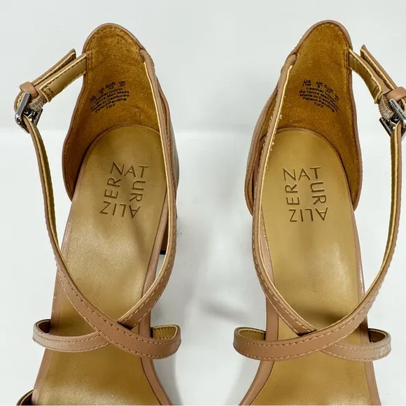 Naturalizer Tiff Ankle Strap Sandal‎ Crème Brûlée Size 11 Neutral Strappy Heel