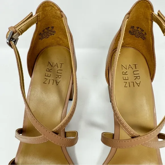 Naturalizer Tiff Ankle Strap Sandal‎ Crème Brûlée Size 11 Neutral Strappy Heel