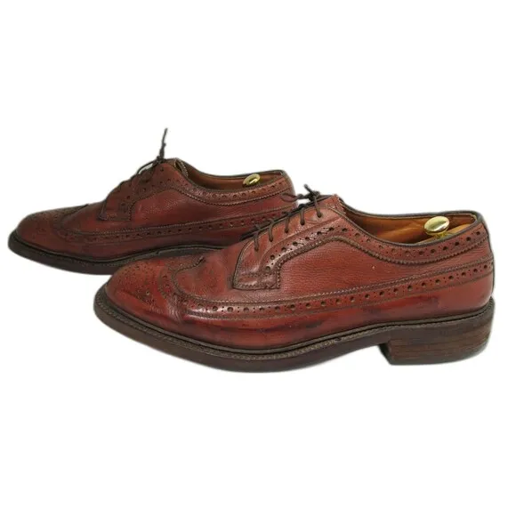 Nettleton Pebbled Leather Brogue Wingtip Derbys Mens Size US 9 A/C