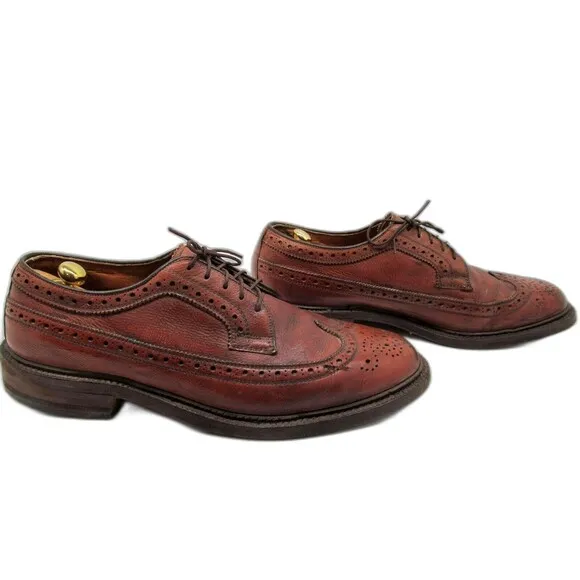 Nettleton Pebbled Leather Brogue Wingtip Derbys Mens Size US 9 A/C