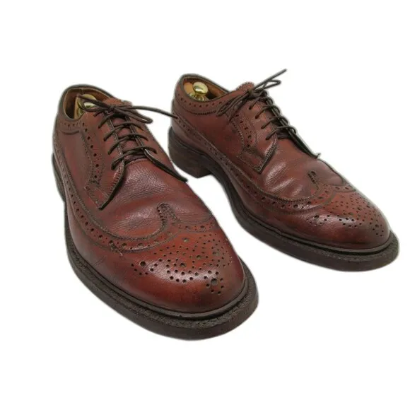 Nettleton Pebbled Leather Brogue Wingtip Derbys Mens Size US 9 A/C