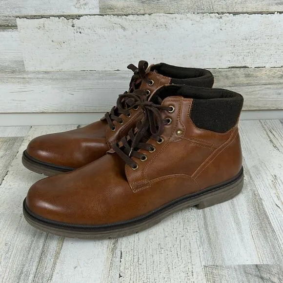 New Gordon Rush mens z 13 Brown faux leather lace up ankle boots