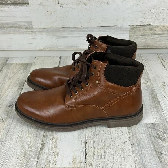 New Gordon Rush mens z 13 Brown faux leather lace up ankle boots
