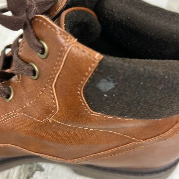 New Gordon Rush mens z 13 Brown faux leather lace up ankle boots