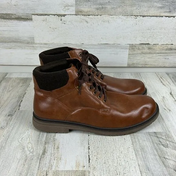 New Gordon Rush mens z 13 Brown faux leather lace up ankle boots