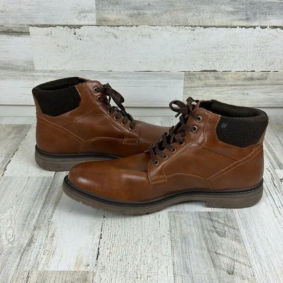 New Gordon Rush mens z 13 Brown faux leather lace up ankle boots