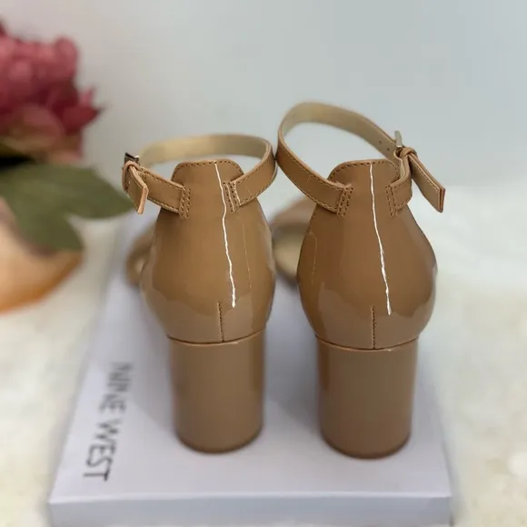 NEW NINE WEST PRUCE ANKLE STRAP BLOCK HEEL SANDALS