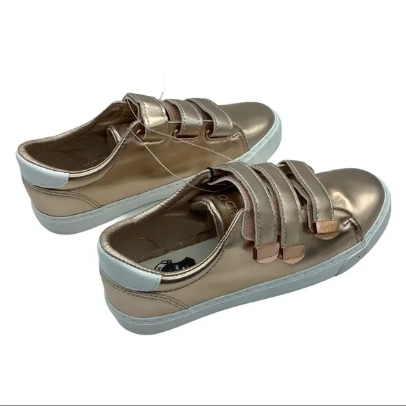 NEW Vlado Footwear Kid Girl Shiny Glitter Rose Gold Velcro Sneakers Size 5