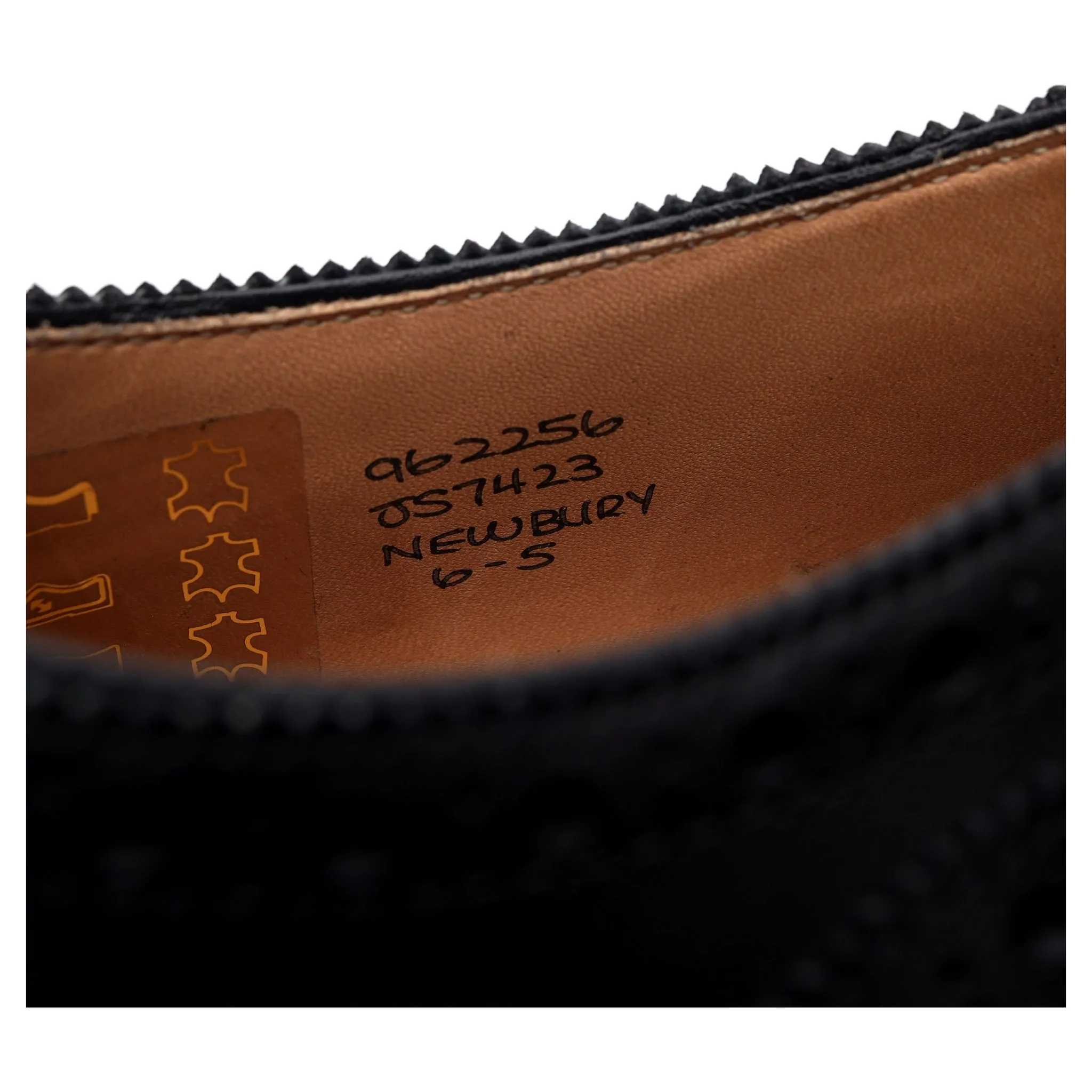 'Newbury' Black Leather Derby Brogue UK 6