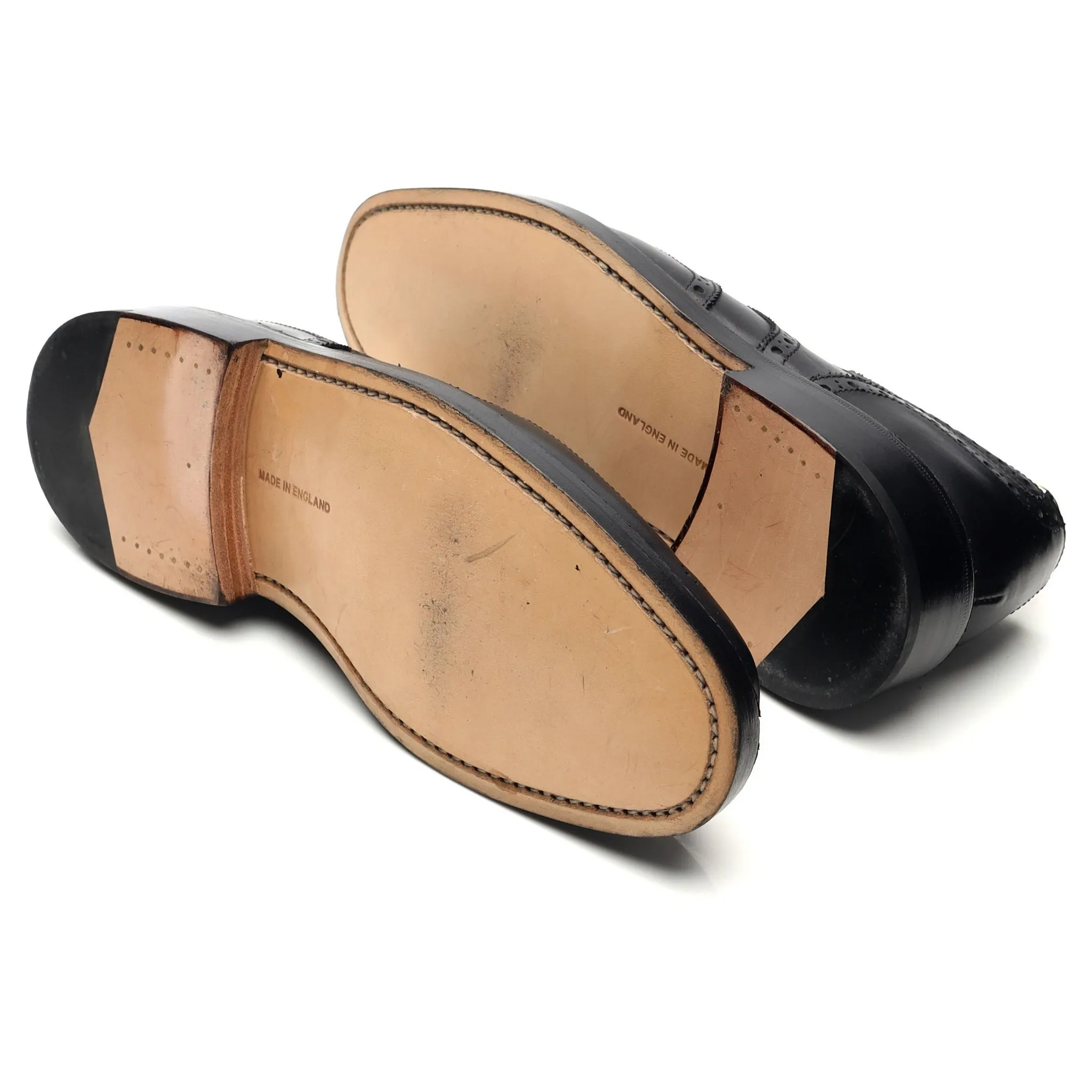 'Newbury' Black Leather Derby Brogue UK 6