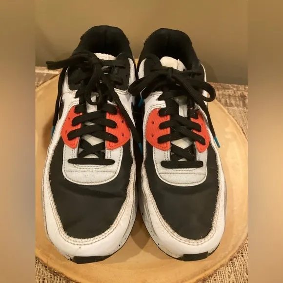 NIKE AIR MAX 90 WHITE/BLCK-TURF ORANGE US MEN SZ-6