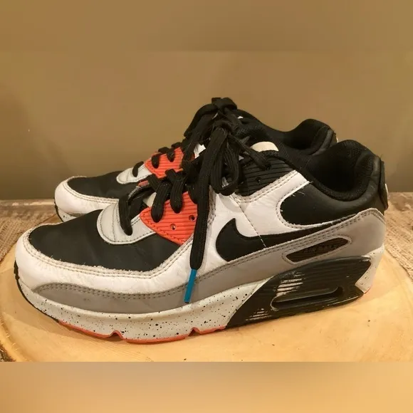 NIKE AIR MAX 90 WHITE/BLCK-TURF ORANGE US MEN SZ-6