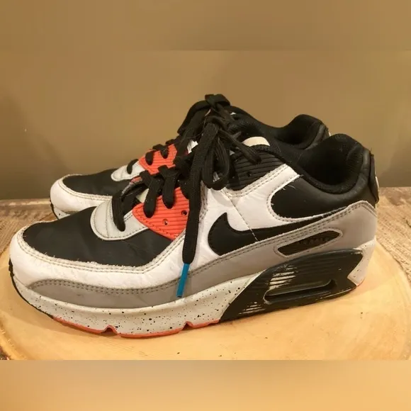 NIKE AIR MAX 90 WHITE/BLCK-TURF ORANGE US MEN SZ-6