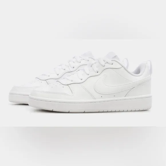 Nike Court Borough Low 2 Size 7youth White Sneakers with Swoosh Logo