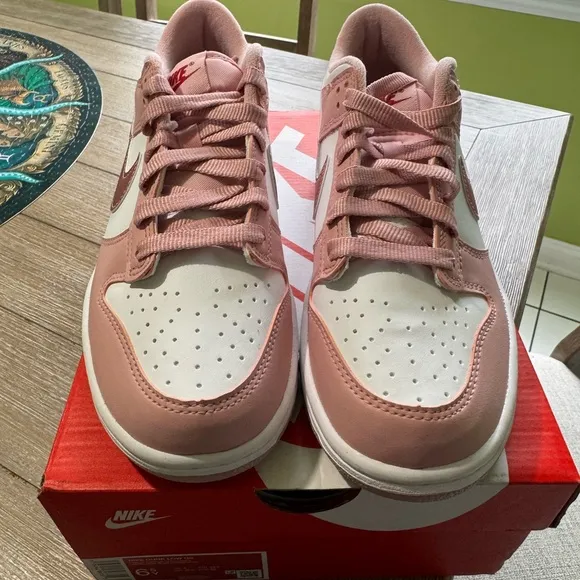 Nike Dunk Low Pink and White Low-Top Sneakers