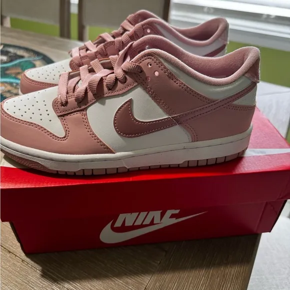Nike Dunk Low Pink and White Low-Top Sneakers