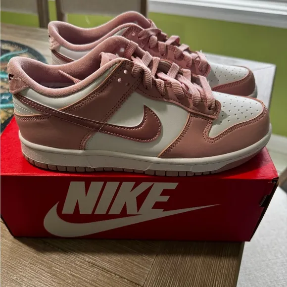 Nike Dunk Low Pink and White Low-Top Sneakers