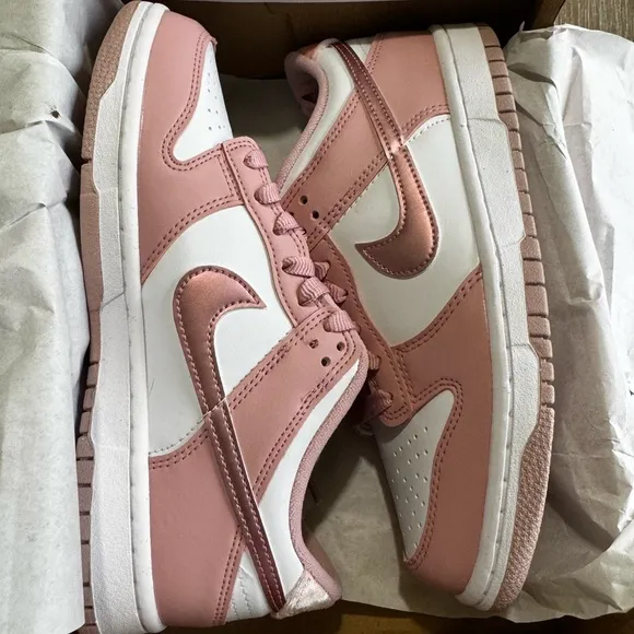 Nike Dunk Low Pink and White Low-Top Sneakers
