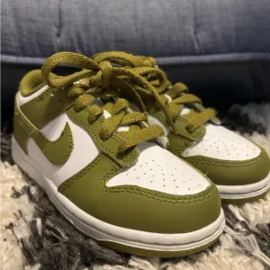 Nike Kids' Olive Green and White Sneakers Like New