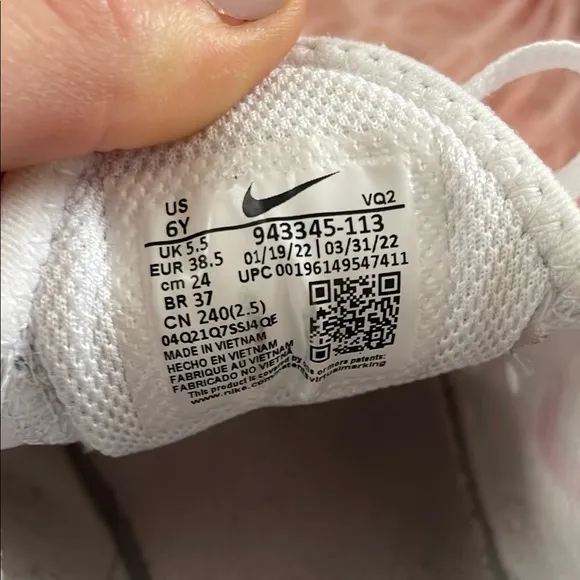 Nike Kids Sneakers White and Pink