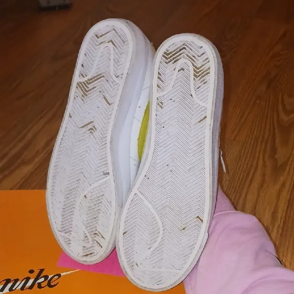 Nike White and Yellow High-Top Sneakers