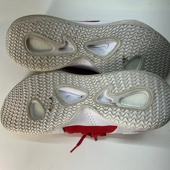 Nike Zoom Hyperdunk White Sneakers with Red Swoosh Size 16.5